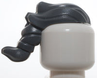 Lego Dark Bluish Gray Minifigure Hair Narrow Swept Back with Ponytail