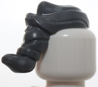 Lego Dark Bluish Gray Minifigure Hair Narrow Swept Back with Ponytail