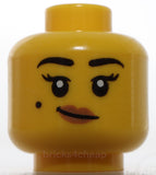 Lego Head Female Black Eyebrows Beauty Mark Medium Nougat Lips Lopsided Grin