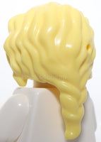 Lego Bright Light Yellow Mini Doll Hair Wavy Parted on Right Loose Braid in Back