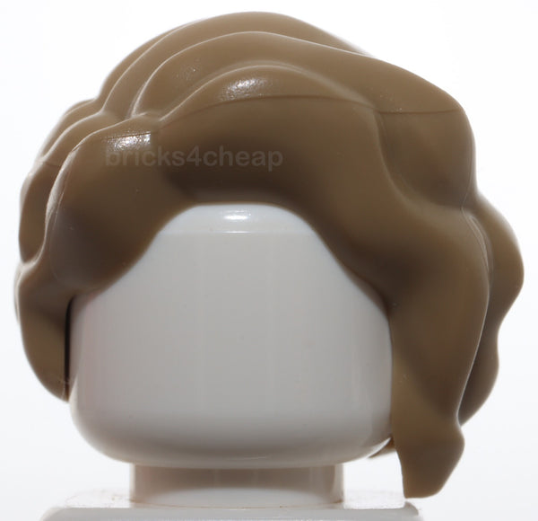 Lego Dark Tan Mini Doll Hair Wavy Parted on Right Loose Braid in Back