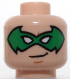 Lego Head Green Bat Shaped Domino Mask White Eyes Grin Fierce Pattern