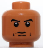 Lego Nougat Head Dual Sided Skull Mask Arched Eyebrows and White Pupils