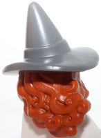 Lego Hair with Hat Long Hair 2 Braids over Shoulders Molded Witch Hat