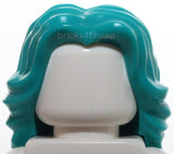 Lego Dark Turquoise Minifigure Hair Female Mid Length Wavy with Center Part