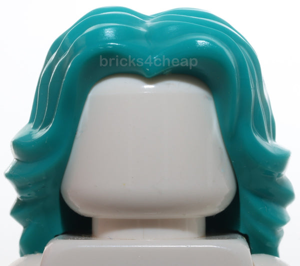 Lego Dark Turquoise Minifigure Hair Female Mid Length Wavy with Center Part