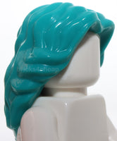 Lego Dark Turquoise Minifigure Hair Female Mid Length Wavy with Center Part