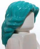 Lego Dark Turquoise Minifigure Hair Female Mid Length Wavy with Center Part