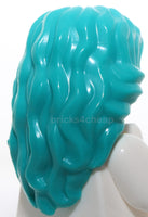Lego Dark Turquoise Minifigure Hair Female Mid Length Wavy with Center Part