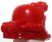 Lego Red Helmet Underwater Deep Diver Molded Trans Light Blue Visor Head Lamps