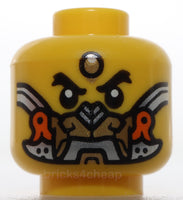 Lego Head Black Thick Eyebrows Forehead Jewel Gold Orange Silver Mask Cheek Line