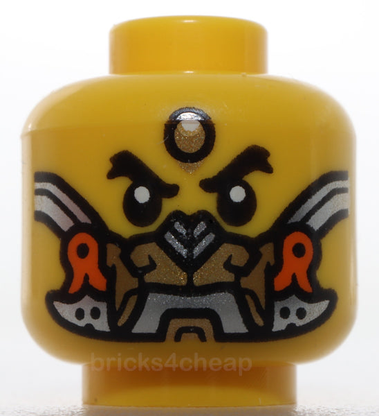 Lego Head Black Thick Eyebrows Forehead Jewel Gold Orange Silver Mask Cheek Line
