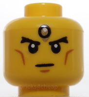 Lego Head Black Thick Eyebrows Forehead Jewel Gold Orange Silver Mask Cheek Line
