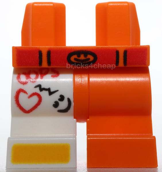 Lego 1 Orange Medium Left Leg 1 White Medium Right Leg Red Belt OOPS Cast