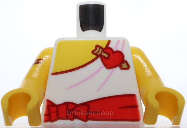 Lego Torso Toga Yellow Chest Red Sash Heart with Gold Arrow Dark Red Outline