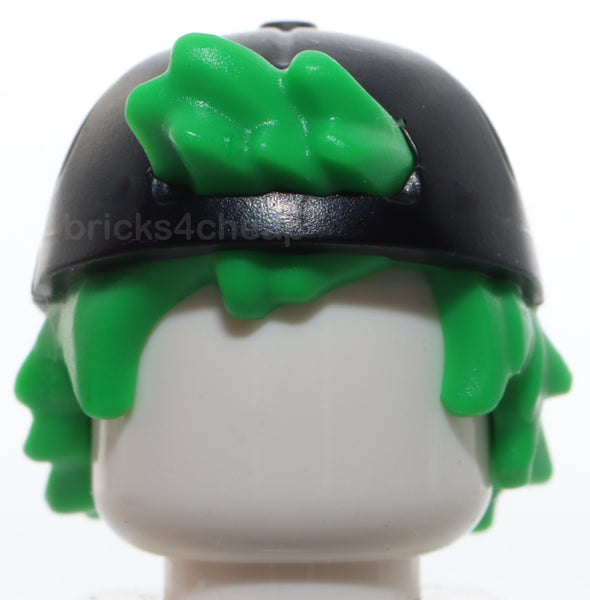Lego Hair Combo Hair Hat Short Tousled Hair Molded Black Cap Short Curved Bill