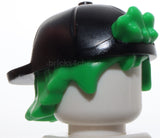 Lego Hair Combo Hair Hat Short Tousled Hair Molded Black Cap Short Curved Bill