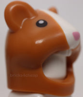 Lego Headgear Head Cover Costume Hamster Molded White Muzzle and Teeth