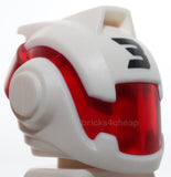 Lego Headgear Helmet Molded Trans Red Visor and Printed Black Number 3 Pattern