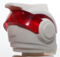 Lego Headgear Helmet Molded Trans Red Visor and Printed Black Number 3 Pattern