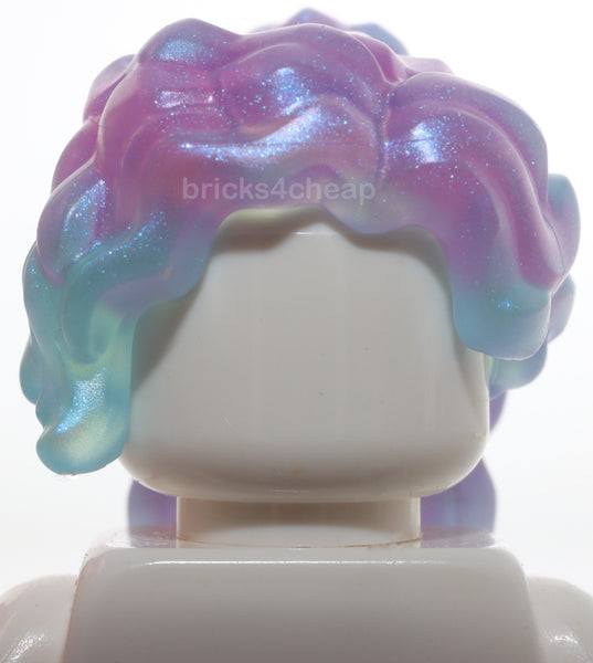 Lego Satin Trans Light Blue Female Hair Long Wavy High Back Ponytail