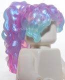 Lego Satin Trans Light Blue Female Hair Long Wavy High Back Ponytail