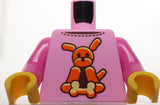 Lego Torso Shirt Orange Bright Light Yellow Dark Brown Balloon Dog with Bone