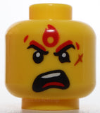Lego Black and Red Eyebrows Silver Sunglasses Red Flame Mark Scar Open Mouth