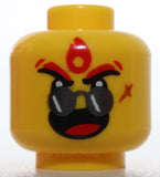 Lego Black and Red Eyebrows Silver Sunglasses Red Flame Mark Scar Open Mouth