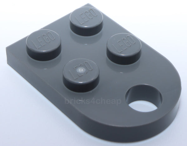 Lego 20x Dark Bluish Gray Plate Modified 2 x 3 with Hole