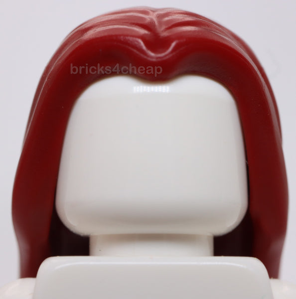 Lego Dark Red Female Minifigure Hair Long Parted in Center