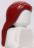 Lego Dark Red Female Minifigure Hair Long Parted in Center