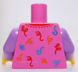 Lego Torso Shirt Birthday Cupcake Medium Lavender Candle Red Orange Azure Scroll