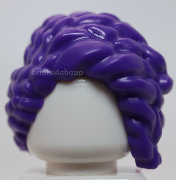 Lego Dark Purple Minifigure Hair Female Coiled and Braided Swept over Left Side