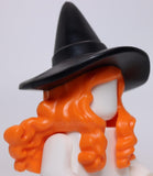 Lego Minifigure Hair Combo Hair Hat Long Hair 2 Braids over Shoulder Witch Hat