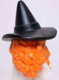 Lego Minifigure Hair Combo Hair Hat Long Hair 2 Braids over Shoulder Witch Hat