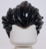 Lego Black Minifigure Hair Bushy Swept Back