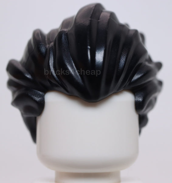 Lego Black Minifigure Hair Bushy Swept Back