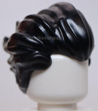 Lego Black Minifigure Hair Bushy Swept Back