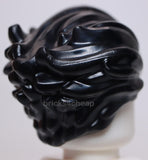 Lego Black Minifigure Hair Bushy Swept Back