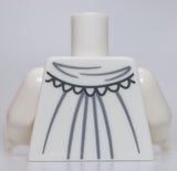 Lego Torso Nightgown Lace Edges Light Bluish Gray Stripes Pokla Dots Pattern