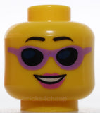 Lego Female Black Eyebrows Dark Pink Lips Eyelashes Sunglasses