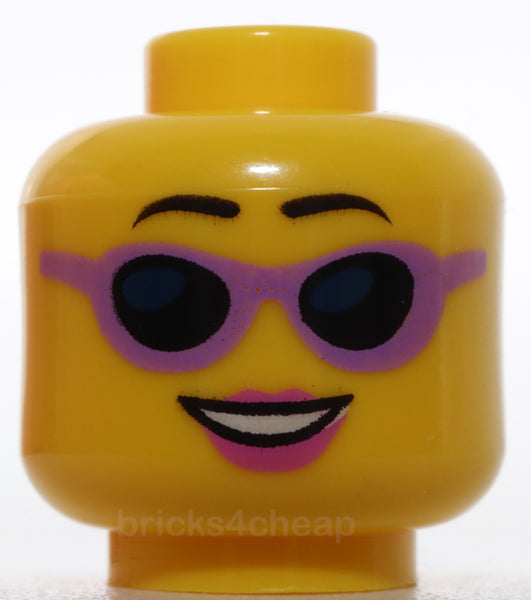 Lego Female Black Eyebrows Dark Pink Lips Eyelashes Sunglasses