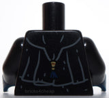 Lego Black Torso SW Coat over Dark Blue Shirt Necklace Hood on Back Pattern