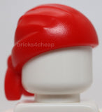 Lego 2x Pirate Red Headgear Hat Cloth Wrap Bandana Double Back Tail Many Folds