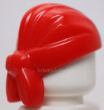Lego 2x Pirate Red Headgear Hat Cloth Wrap Bandana Double Back Tail Many Folds