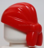Lego 2x Pirate Red Headgear Hat Cloth Wrap Bandana Double Back Tail Many Folds