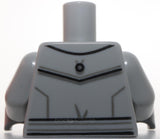 Lego Torso Trench Coat Black Dark Bluish Gray Wide Collar Buttons and Belt