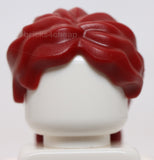 Lego Dark Red Mini Doll Hair Female Tousled Long Loose Ponytail Hole on Top