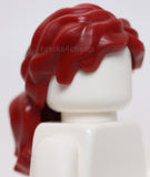 Lego Dark Red Mini Doll Hair Female Tousled Long Loose Ponytail Hole on Top